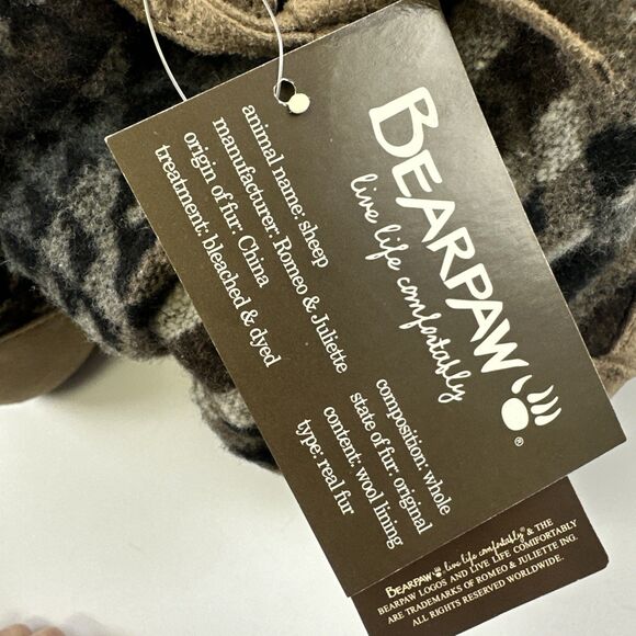 Bearpaw Amber Bootie Taupe Pull On Ankle Suede Patchwork Wool Sheepskin New W 8 - Picture 10 of 16